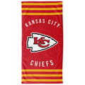 Red-Yellow-White - Front - Kansas City Chiefs Stripe Beach Towel