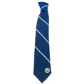 Navy Blue-White - Side - Manchester City FC Unisex Adult Stripe Tie