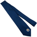 Navy Blue-Sky Blue-White - Front - Manchester City FC Unisex Adult Crest Tie