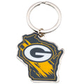 Dark Green-Gold-White - Front - Green Bay Packers State Keyring