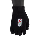 Black - Front - Fulham FC Childrens-Kids Knitted Gloves