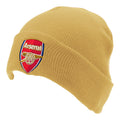 Gold - Front - Arsenal FC Turned Up Cuff Beanie