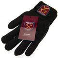 Grey - Side - West Ham United FC Childrens-Kids Luxury Touchscreen Gloves