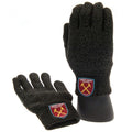 Grey - Front - West Ham United FC Childrens-Kids Luxury Touchscreen Gloves