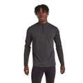 Grey Marl - Side - TOG24 Mens Nevis Merino Wool Zip Neck Base Layer Top