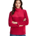 Cerise - Side - TOG24 Womens-Ladies Press Stud Fleece Top