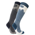 Dark Indigo-Jewel Blue - Back - TOG24 Womens-Ladies Aprica Ski Socks (Pack of 2)