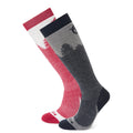 Dark Indigo-Dark Pink - Front - TOG24 Womens-Ladies Aprica Ski Socks (Pack of 2)