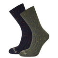 Khaki Green-Dark Indigo - Front - TOG24 Mens Opora Trekking Socks (Pack of 2)