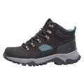 Black-Teal - Side - TOG24 Womens-Ladies Tundra Leather Walking Boots