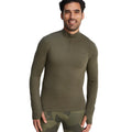 Khaki Green - Side - TOG24 Mens Snowdon Thermal Quarter Zip Base Layer Top