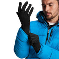 Black - Back - TOG24 Unisex Adult Trace Lightweight Stretch Gloves