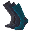 Dark Grey Marl-Lagoon - Front - TOG24 Mens Villach Trekking Socks (Pack of 3)