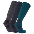 Dark Grey Marl-Lagoon - Back - TOG24 Mens Villach Trekking Socks (Pack of 3)