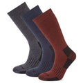 Dark Grey Marl-Port-Dark Indigo - Front - TOG24 Mens Villach Trekking Socks (Pack of 3)