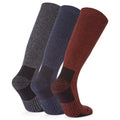 Dark Grey Marl-Port-Dark Indigo - Back - TOG24 Mens Villach Trekking Socks (Pack of 3)