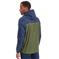 Khaki Green-Navy-Dark Orange - Back - TOG24 Mens Craven Milatex Colour Block Waterproof Jacket