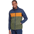 Khaki Green-Navy-Dark Orange - Side - TOG24 Mens Craven Milatex Colour Block Waterproof Jacket