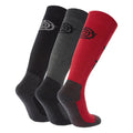 Black-Chilli Red-Dark Grey - Back - TOG24 Mens Bergenz Ski Socks (Pack of 3)