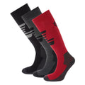 Black-Chilli Red-Dark Grey - Front - TOG24 Mens Bergenz Ski Socks (Pack of 3)
