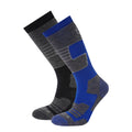 Dark Grey-Royal Blue - Front - TOG24 Mens Linz Ski Socks (Pack of 2)