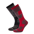 Black-Chilli Red - Front - TOG24 Mens Linz Ski Socks (Pack of 2)