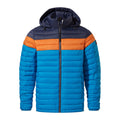 Peacock Blue-Dark Orange - Front - TOG24 Mens Bowburn Colour Block Padded Jacket