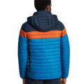 Peacock Blue-Dark Orange - Back - TOG24 Mens Bowburn Colour Block Padded Jacket