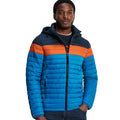 Peacock Blue-Dark Orange - Side - TOG24 Mens Bowburn Colour Block Padded Jacket