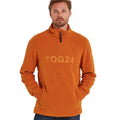 Dark Orange - Side - TOG24 Mens Brandon Zip Neck Fleece Top