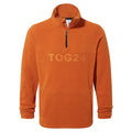 Dark Orange - Front - TOG24 Mens Brandon Zip Neck Fleece Top