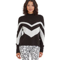 Black - Side - TOG24 Womens-Ladies Piste Chevron Stripe Knitted Jumper