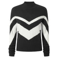 Black - Front - TOG24 Womens-Ladies Piste Chevron Stripe Knitted Jumper