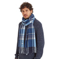 Aegean Blue - Back - TOG24 Hayner Checked Woven Scarf