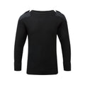 Black - Front - Fort Mens Crew Neck Combat Jumper