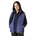 Navy-Orange - Front - Firefoot Womens-Ladies Padded Gilet