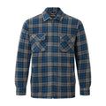 Navy Blue - Front - Fort Mens Portman Checked Shirt Jacket