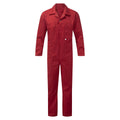 Red - Front - Fort Workwear Unisex Adult Zipped Overalls