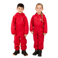 Signal Red - Side - Trespass Kids Unisex Dripdrop Padded Waterproof Rain Suit