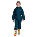 Teal - Side - Trespass Kids Unisex Dripdrop Padded Waterproof Rain Suit