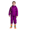 Purple Orchid - Side - Trespass Kids Unisex Dripdrop Padded Waterproof Rain Suit