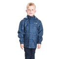 Navy Dash - Side - Trespass Childrens Unisex Totam Zip Up Packaway Waterproof Jacket