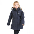 Navy - Side - Trespass Childrens Girls Fame Waterproof Parka Jacket