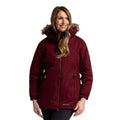 Dark Cherry - Side - Trespass Womens-Ladies Celebrity Insulated Longer Length Parka Jacket