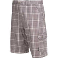 Storm Grey Check - Side - Trespass Mens Earwig Cargo Shorts