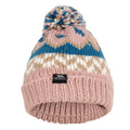 Misty Rose-Bondi Blue - Front - Trespass Childrens-Kids Twiglet Chunky Knit Fleece Lined Hat