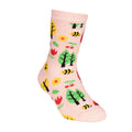 Cream-Light Pink - Side - Trespass Childrens-Kids Garden Socks (Pack of 2)