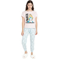 Pink-Blue-Black - Front - Alice In Wonderland Womens-Ladies Logo Long Pyjama Set