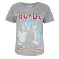 Graphite Heather - Front - AC-DC Womens-Ladies Highway World Tour 79 T-Shirt