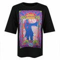 Black - Front - Janis Joplin Womens-Ladies Trippy Oversized T-Shirt